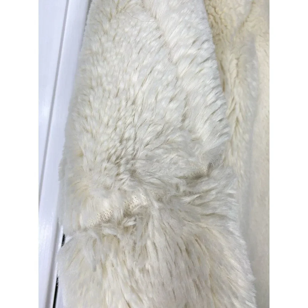 Patagonia Women's Lunar‎ Frost Faux Fur Full Zip Jacket Cream Large- Read - Picture 2 of 10